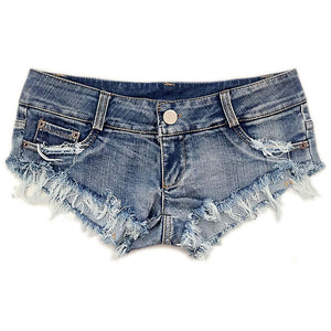 Slutty & Sexy Low Waist Ripped Ladies Denim Short Shorts Daisy Dukes