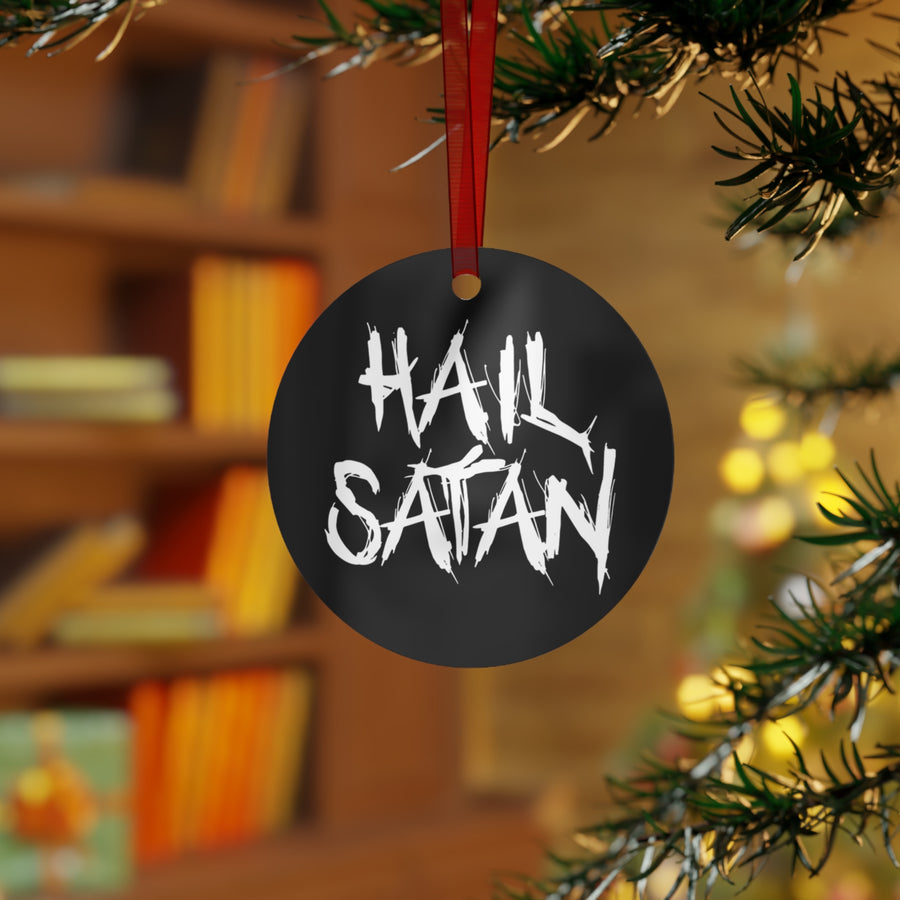 Hail Satan Christmas Tree Ornament Satanic Xmas Gothic Decorations