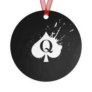 QOS Queen of Spades Symbol Christmas Tree Ornament BBC Metal Ornaments Xmas Gift
