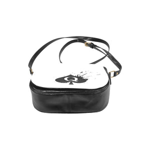 QOS Handbag Classic Saddle Bag BBC Queen of Spades Snowbunny Bag (Model1648)(Big)