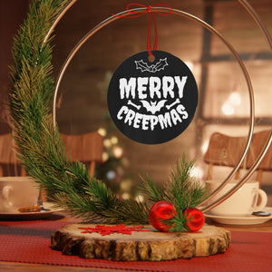 Merry Creepmas Christmas Tree Ornament, Metal, Gothic Fun