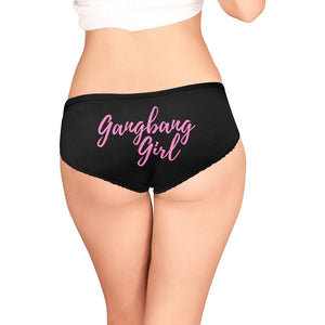 GangBang Girl Panties Slutty Gang Fuck Underwear High-cut Briefs Cuckold Swinger Clothing (Model L14)