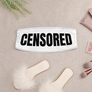 Censored Wrap chest Tube Top Sexy Big Boobs Breasts Tease Clothing Cropped Bandeau