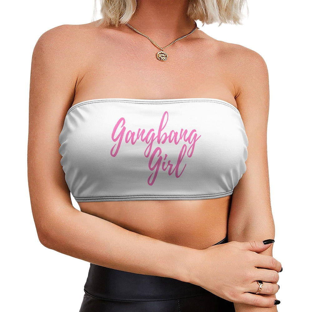 Gangbang Girl Tube Top Chest Wrap Shirt Swinger Hot Wife Hall Pass Orgy Gang Fuck Slut Porn Clothing