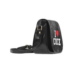 I Love Cock Handbag Cocks Dick Schlong Slutty Classic Saddle Bag (Model1648)(Big)