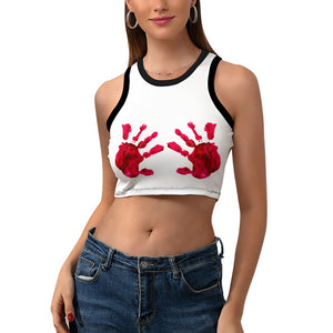 Bloody Hands On Boobs Racer Tank Top