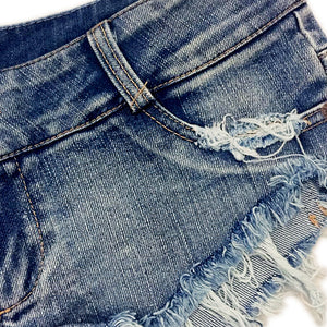 Slutty & Sexy Low Waist Ripped Ladies Denim Short Shorts Daisy Dukes