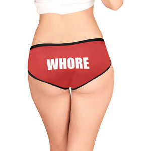 Whore Panties Slutty Womens Briefs Underwear Plus Size Available (Model L14)