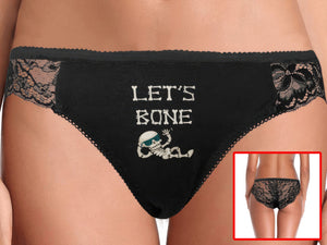 Lets Bone Cute Panties Cool Skeleton Dude Gothic Tanga