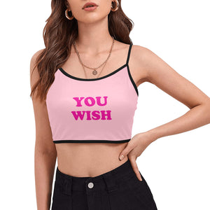 You Wish Crop Top Britney Babe Cropped Tee 90s Iconic Style, Indie Kid Fashion Favorite, Retro Y2K Streetwear Clothing Spaghetti Straps