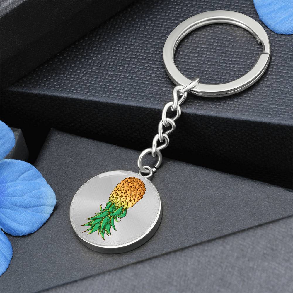 Upside Down Pineapple Keychain Swingers Secret Symbol Keyring