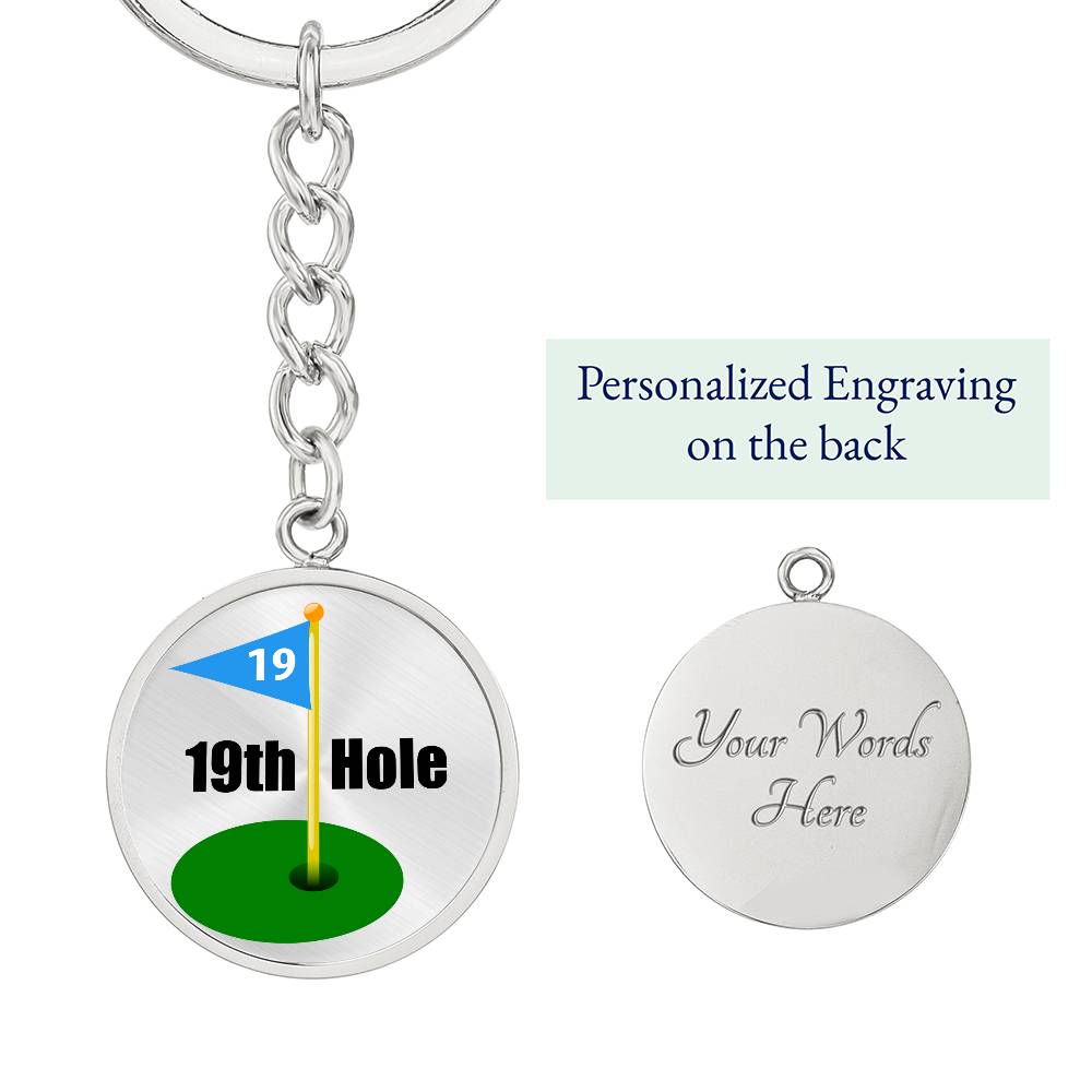 Golfer Keychain Gift 19th Hole Funny Golfing Keyring