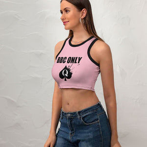 BBC Only Cropped Tank Top Racerback Queen of Spades QOS Pawg Snowbunny Crop