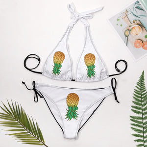 Upside Down Pineapple Swingers Bikini Ladies Sexy V-Neck Pineapples Swimsuit Hot Wife Swap