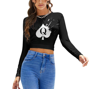 QoS Queen of Spades Symbol Backless T-shirt