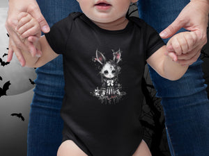 Goth Baby Clothes Rib Bodysuit Creepy Rabbit Unisex