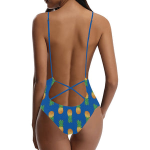 Upside Down Pineapple Swimwear Swinger Bikini Sexy Backless One-Piece Swimsuit