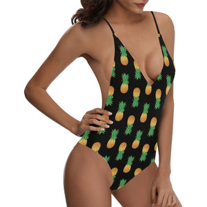 Upside Down Pineapple Swimwear Swinger Bikini Sexy Backless One-Piece Swimsuit