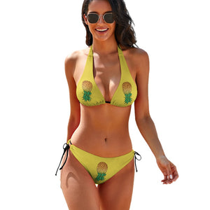 Upside Down Pineapple Swingers Bikini Ladies Sexy V-Neck Pineapples Swimsuit Hot Wife Swap