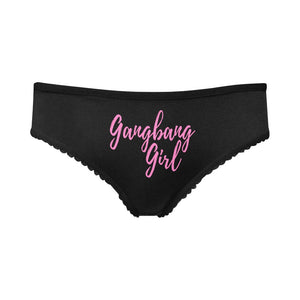 GangBang Girl Panties Slutty Gang Fuck Underwear High-cut Briefs Cuckold Swinger Clothing (Model L14)