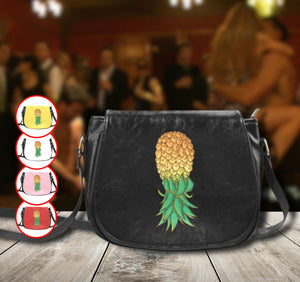 Upside Down Pineapple Classic Saddle Bag Swinger Handbag Hot Wife Swingers Lifestyle Open Relationship Hall Pass Wife Swap (Model1648)(Big)
