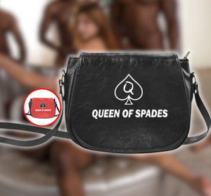Queen of Spades Handbag QOS BBC Classic Saddle Bag Snow Bunny Gift Accessory Pawg (Model1648)(Big)