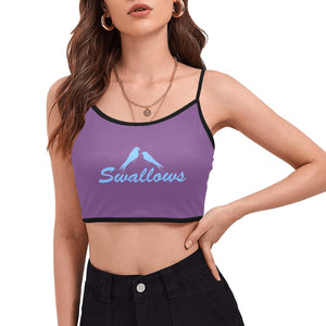 Swallows Naughty Suggestive Innuendo Women's Spaghetti Strap Crop Top