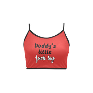 DDLG Crop Top Daddys Little Fuck Toy Women's Strap Cropped Tee Shirt