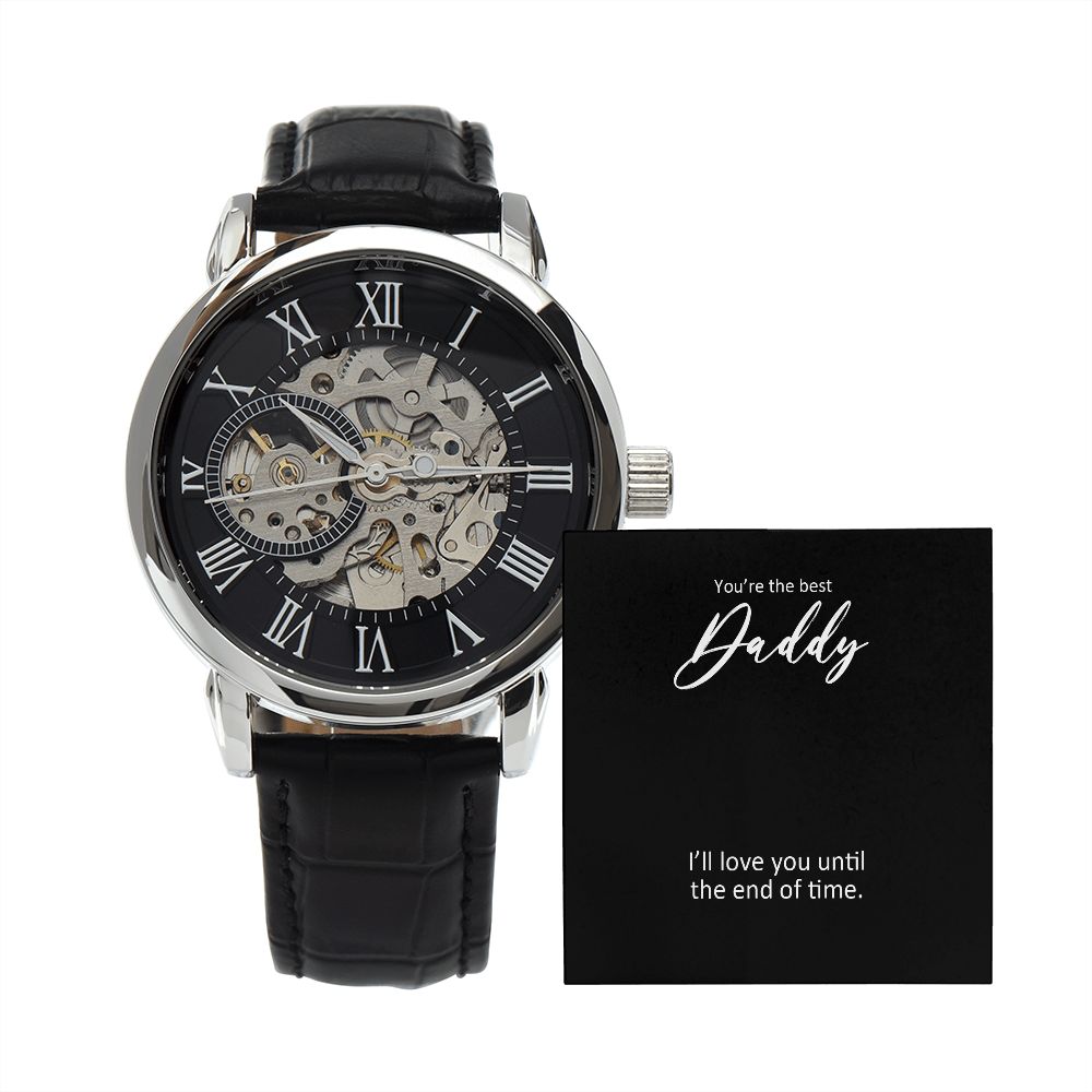 DDLG Gift Watch for Daddy, Men's Openwork Watch, with giftcard