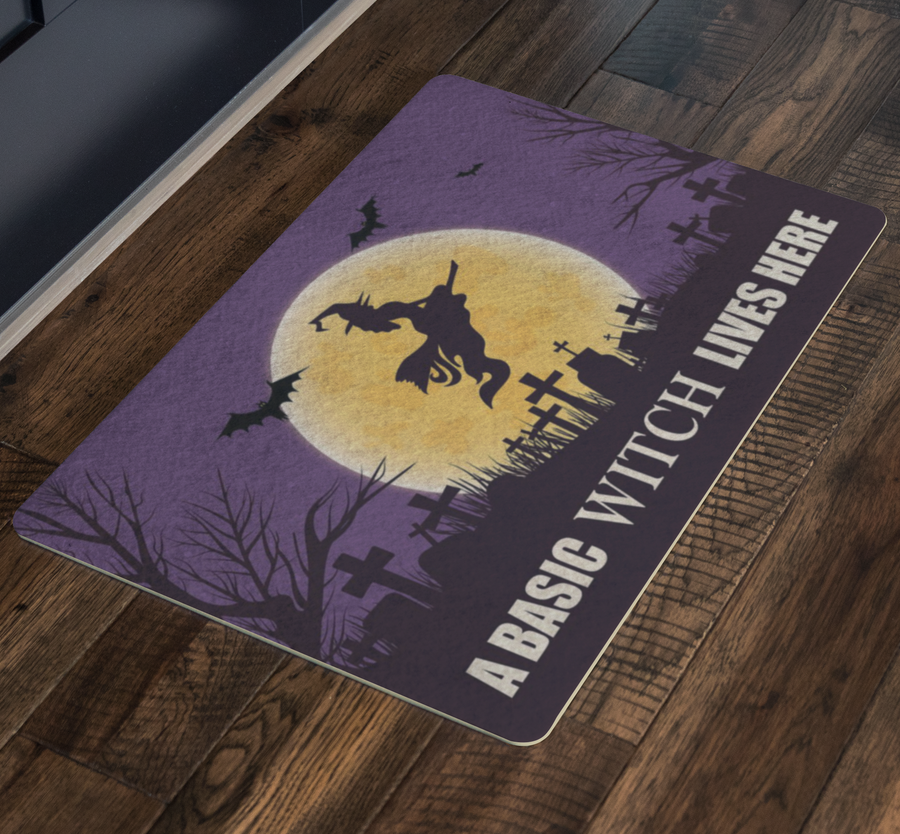 A Basic Witch Lives Here - Halloween Doormat