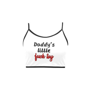 DDLG Crop Top Daddys Little Fuck Toy Women's Strap Cropped Tee Shirt