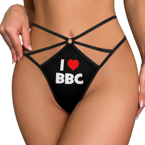 I Love BBC Sexy Thong T-back Lingerie, Queen Of Spades Clothing PAWG Panties Big Black Cock Thongs, QOS Black Cocks Only Addict Whore Undies