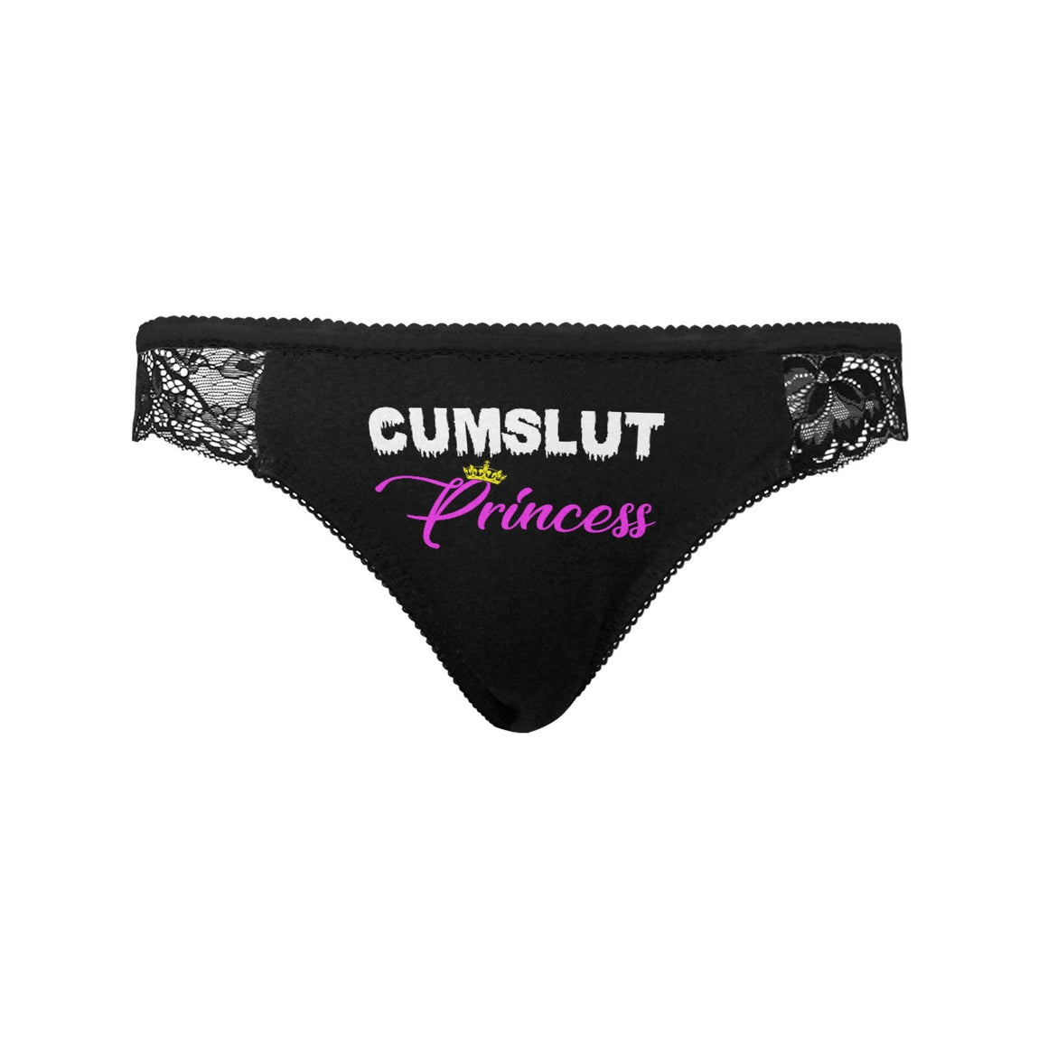 Cumslut Princess Sexy Lace Underwear For Women, Slutty Panties, Cum Lover Spunk Jizz ddlg BJ Queen Best Cocksucker Lingerie For Sluts Gift