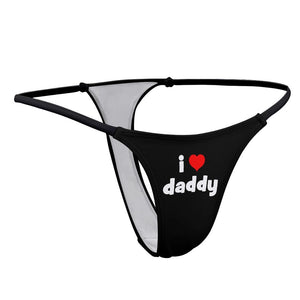 DDLG Thong I Love Daddy Cute I Heart Daddy Panties, Age Play Little Space Underwear, Daddys Little Girl Clothing, Sub Owned, bdsm lingerie