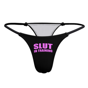 Slut In Training BDSM Panties Underwear Thong Slutty Lingerie Owned Whore Kink Fetish Sub Submissive Learner Sex Bondage DDLG S&M Gag Gift
