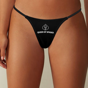 Queen of Spades Thong, QOS Big Black Cock Lover Slutty Knickers, BBC panties, PAWG bbc Only thongs Queen of Spades gift big penis fun undies
