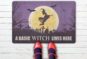 A Basic Witch Lives Here - Halloween Doormat
